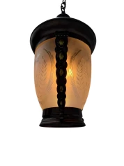 Art Nouveau Patinated Brass Hall Lantern, 1900s